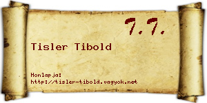 Tisler Tibold névjegykártya